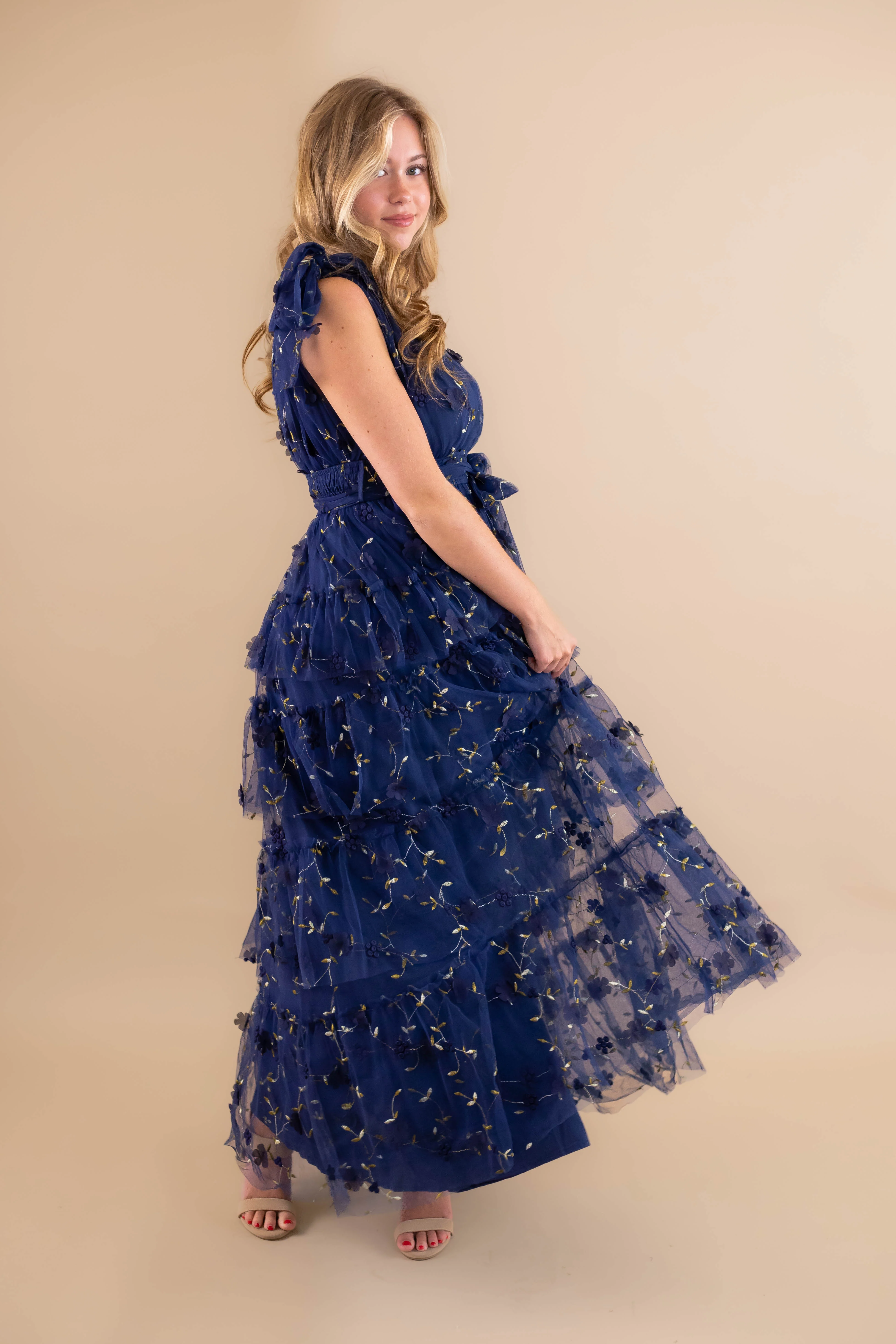 A Dramatic Entrance Maxi Dress-Navy - Image 6