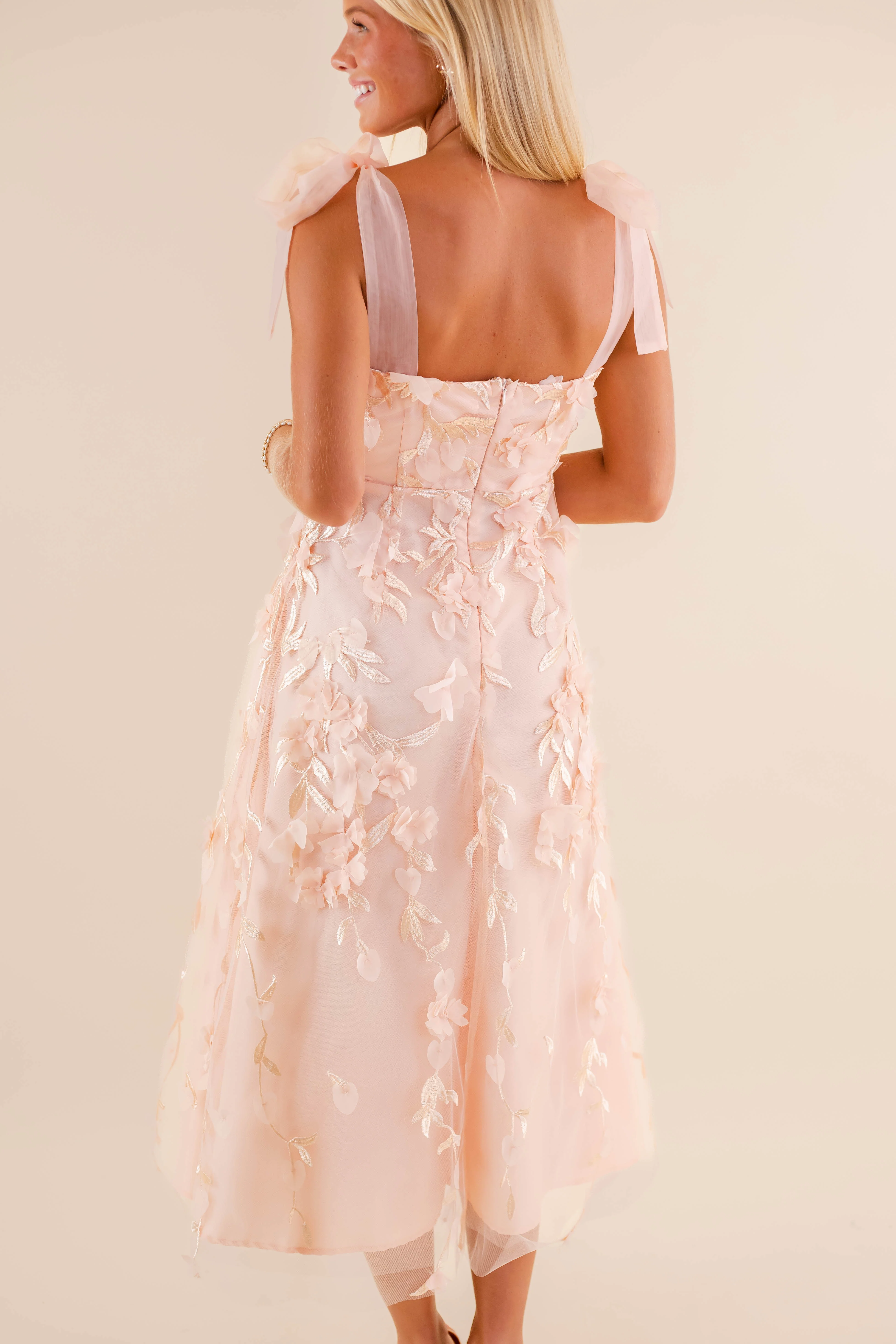 Absolute Elegance 3D Flower Midi Dress - Image 11