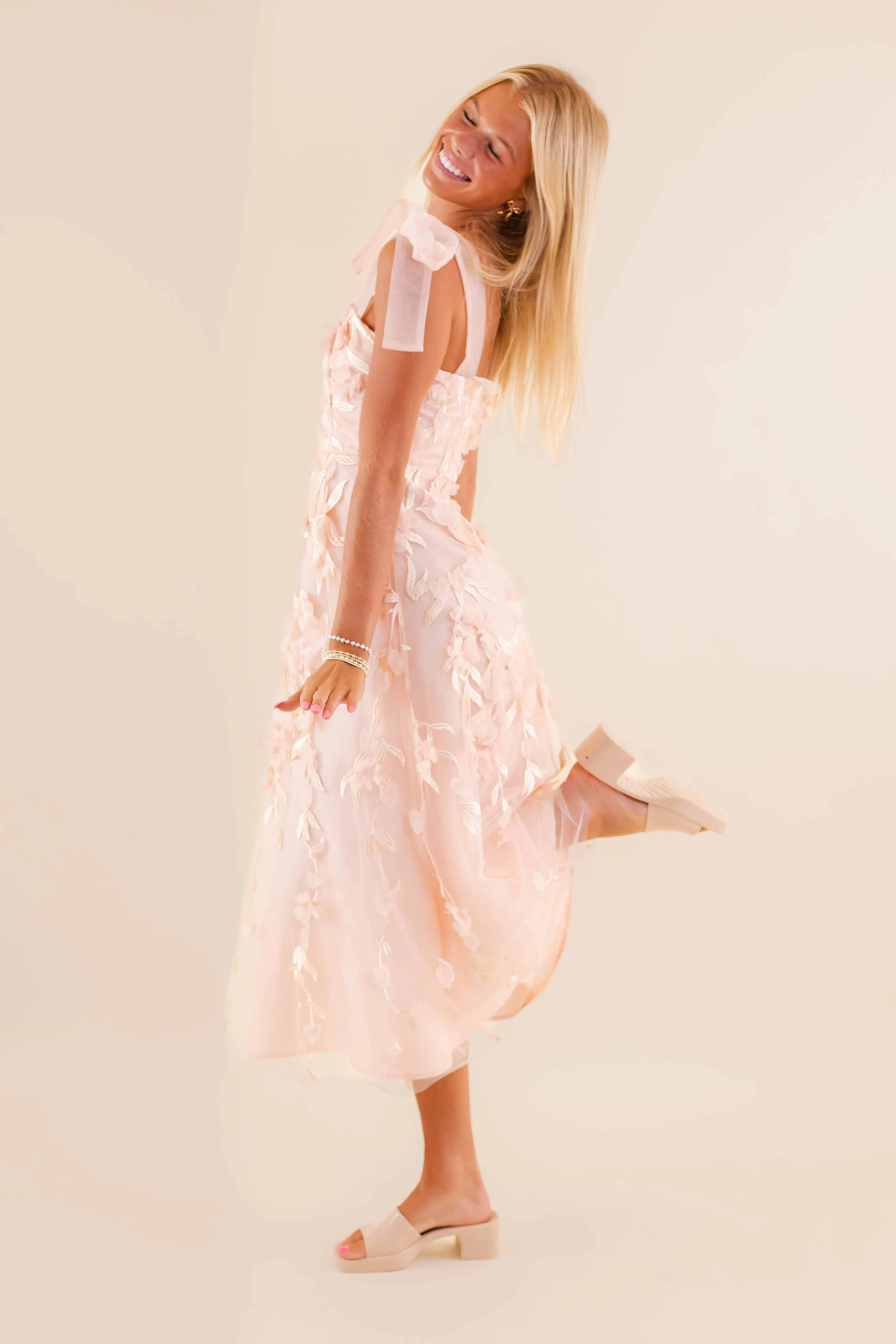 Absolute Elegance 3D Flower Midi Dress - Image 4