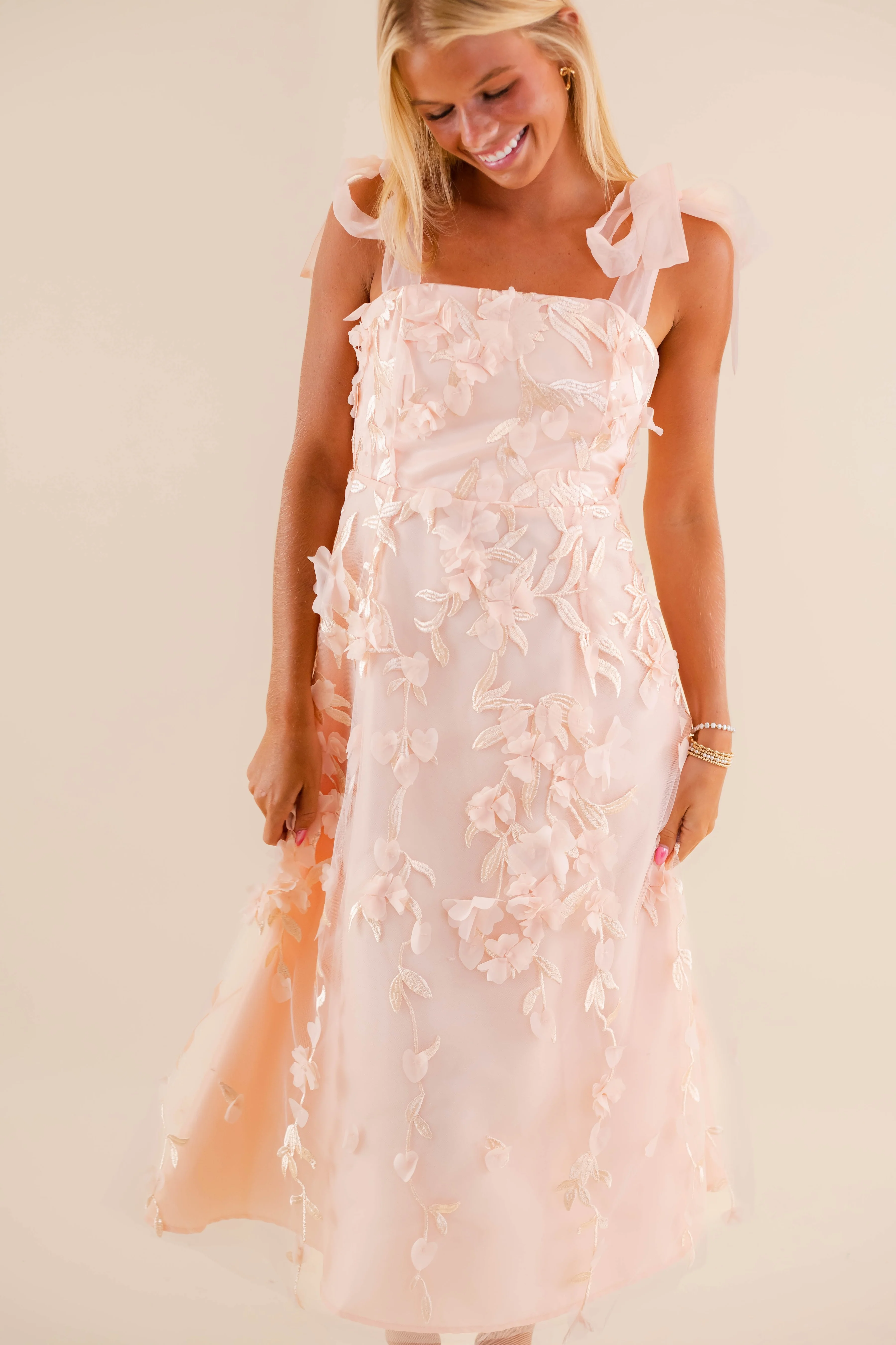 Absolute Elegance 3D Flower Midi Dress - Image 8