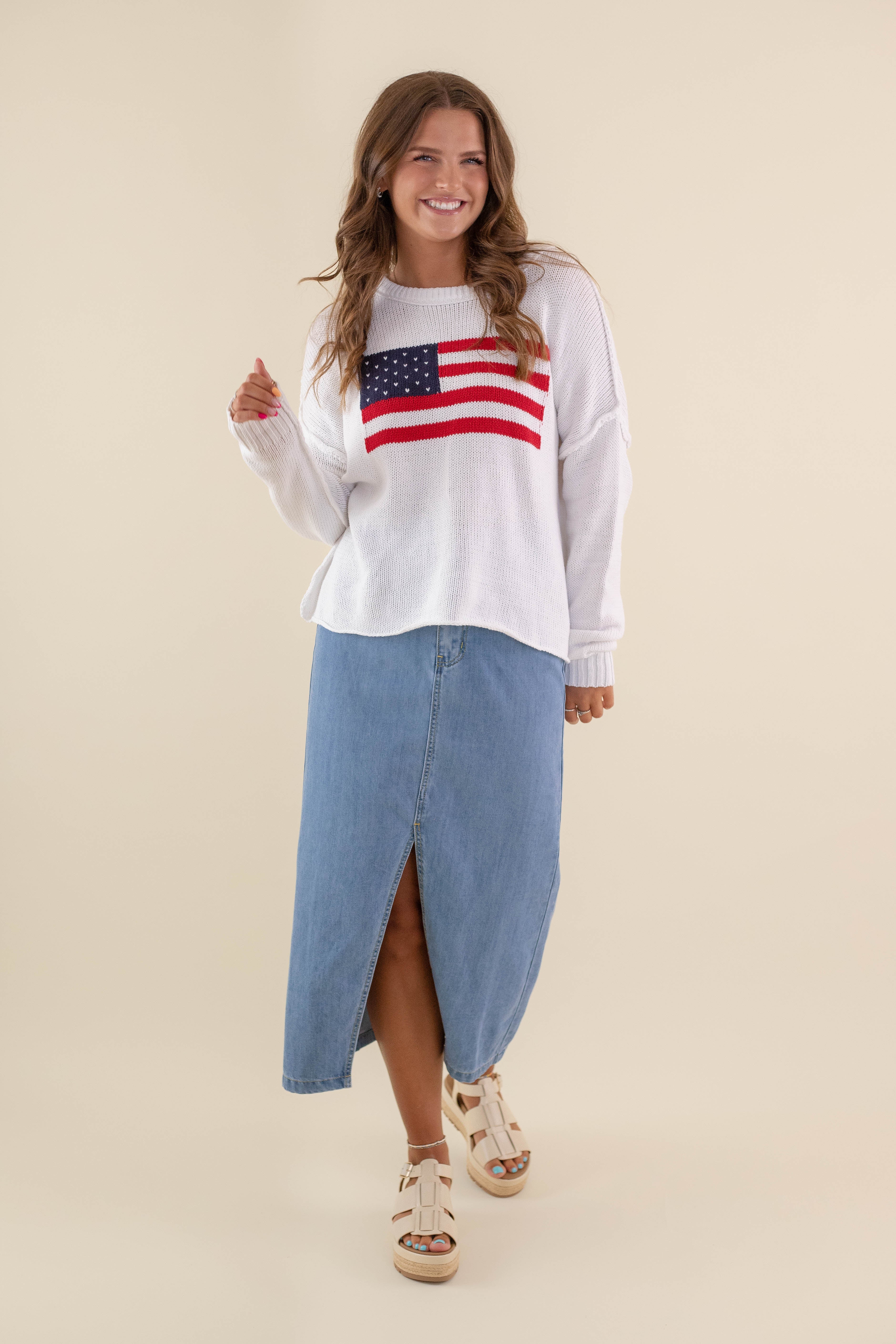 RESTOCK: All American Sweater-White - Image 5