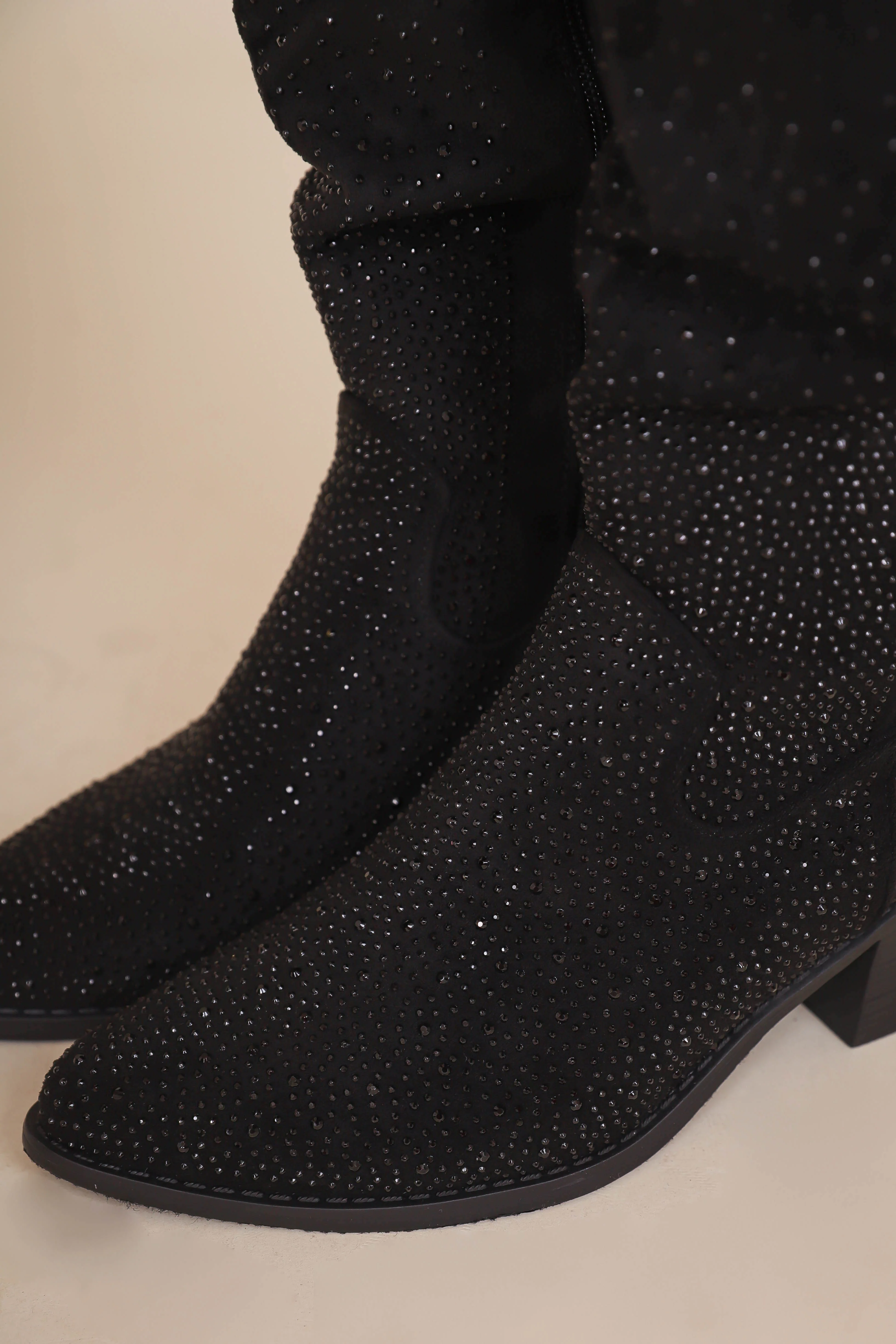 Dolly Rhinestone Western Boots-Black - Image 7