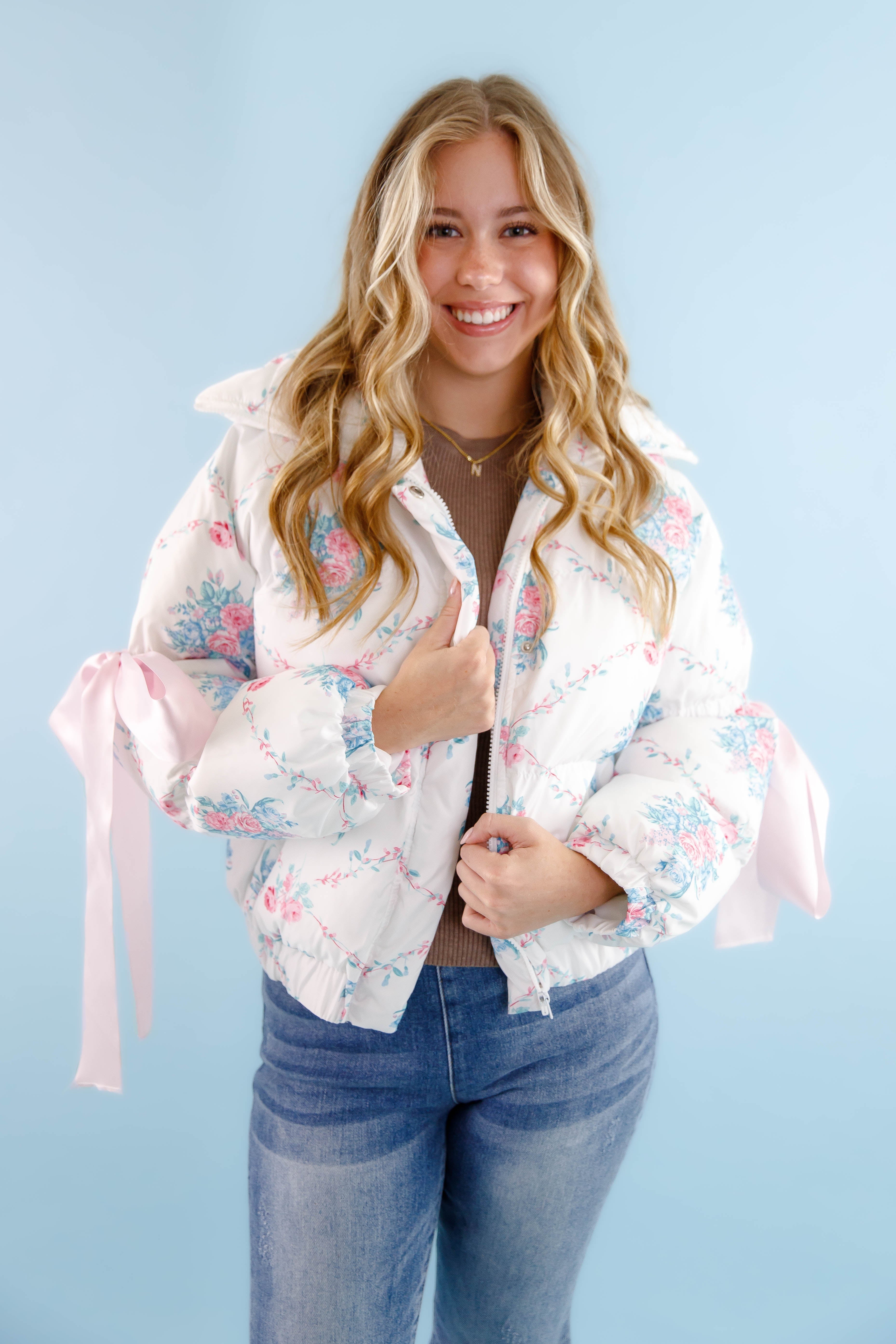 RESTOCK: Graceful Moments Puffer Jacket-White - Image 4