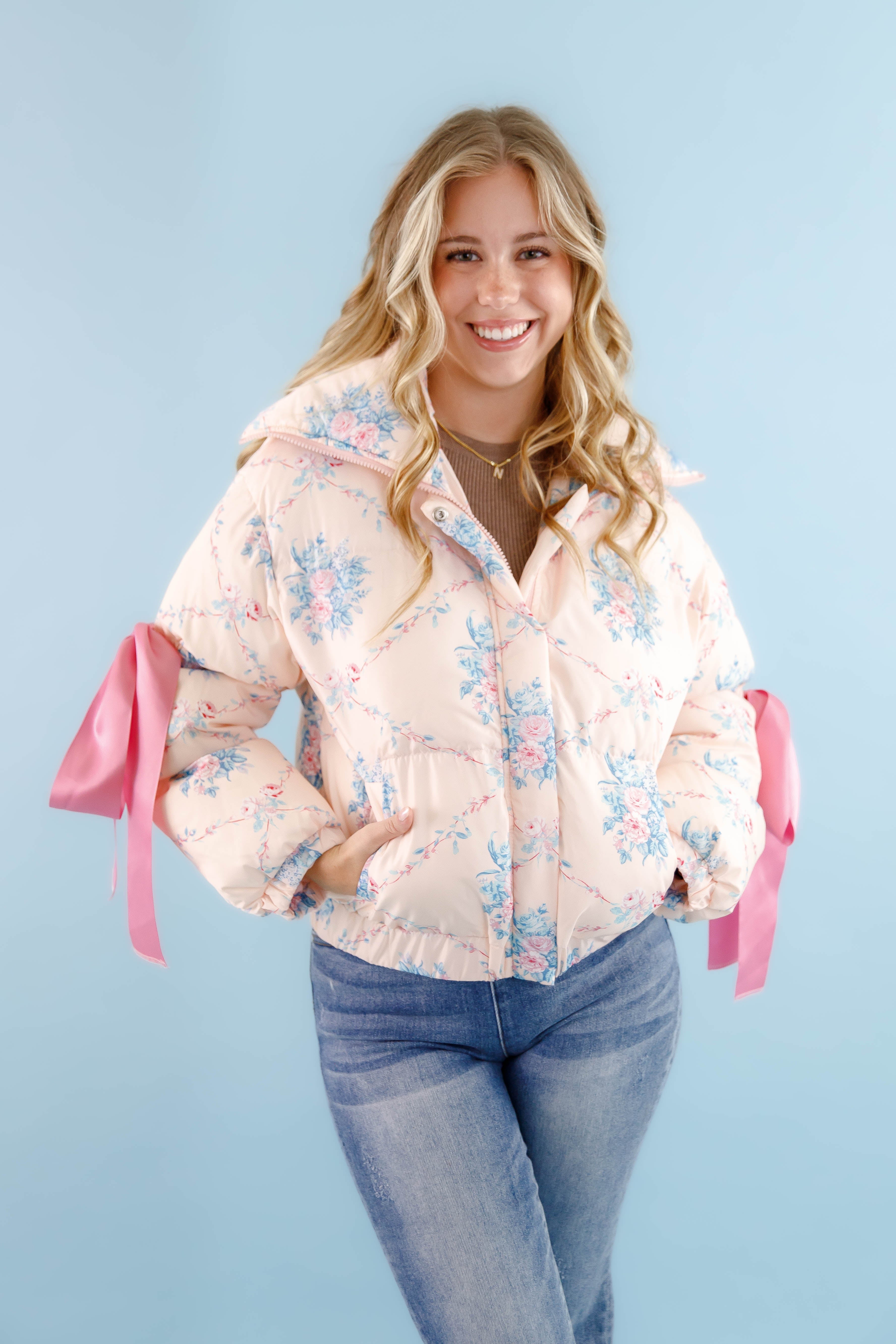 RESTOCK: Graceful Moments Puffer Jacket-Peach - Image 5
