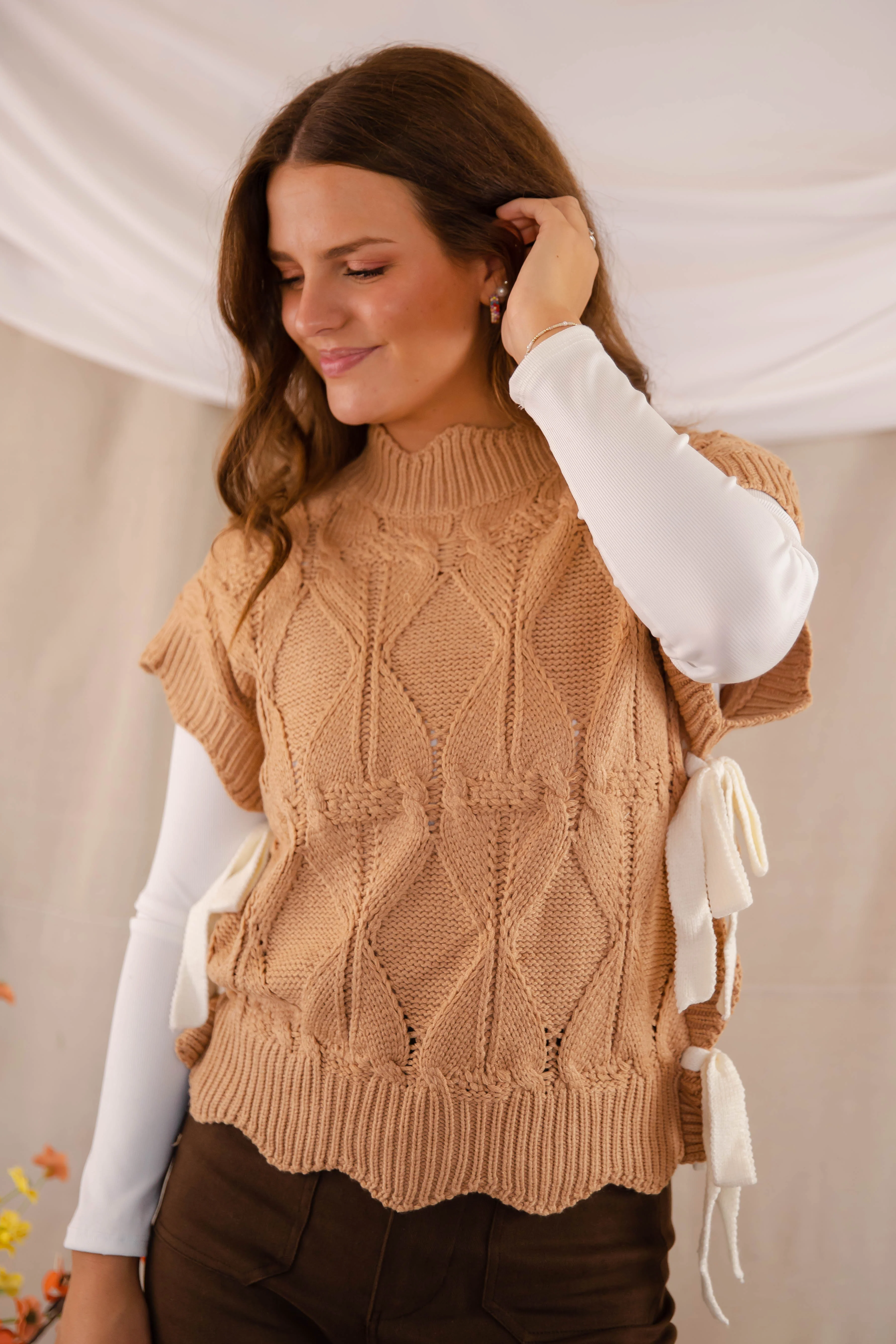 RESTOCK: Please and Thank You Sweater Vest-Mocha - Image 3