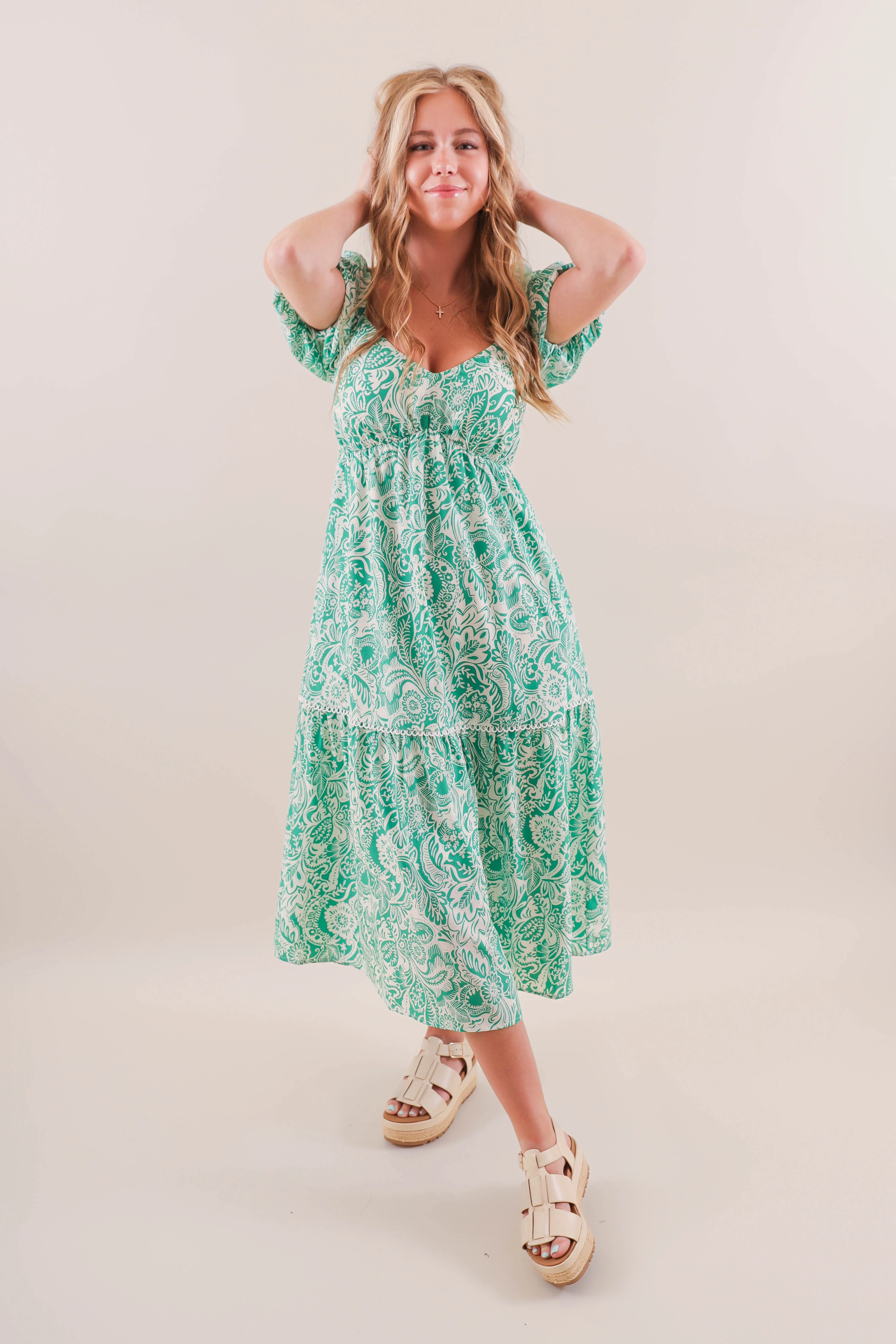 RESTOCK: Think Happy Thoughts Midi Dress - Image 3
