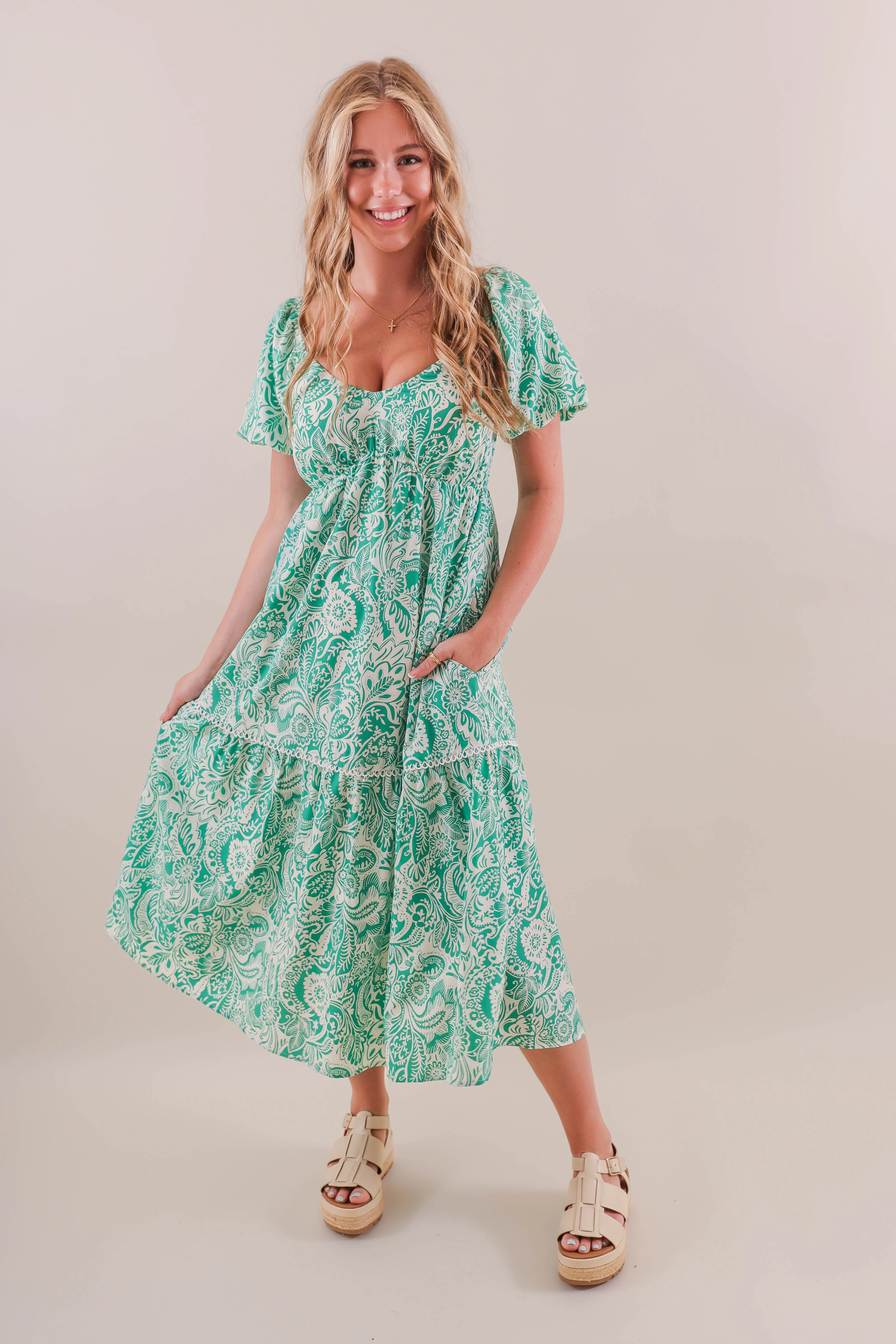 RESTOCK: Think Happy Thoughts Midi Dress - Image 4